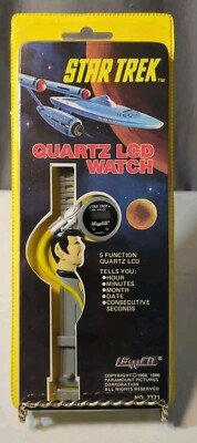 Classic Star Trek Spock Figure LCD Wrist Watch 1986 LEWCO Original  Packaging