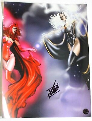 Stan Lee Authenticated Stan Lee Autographed Singed STORM AND SCARLET  Poster 1