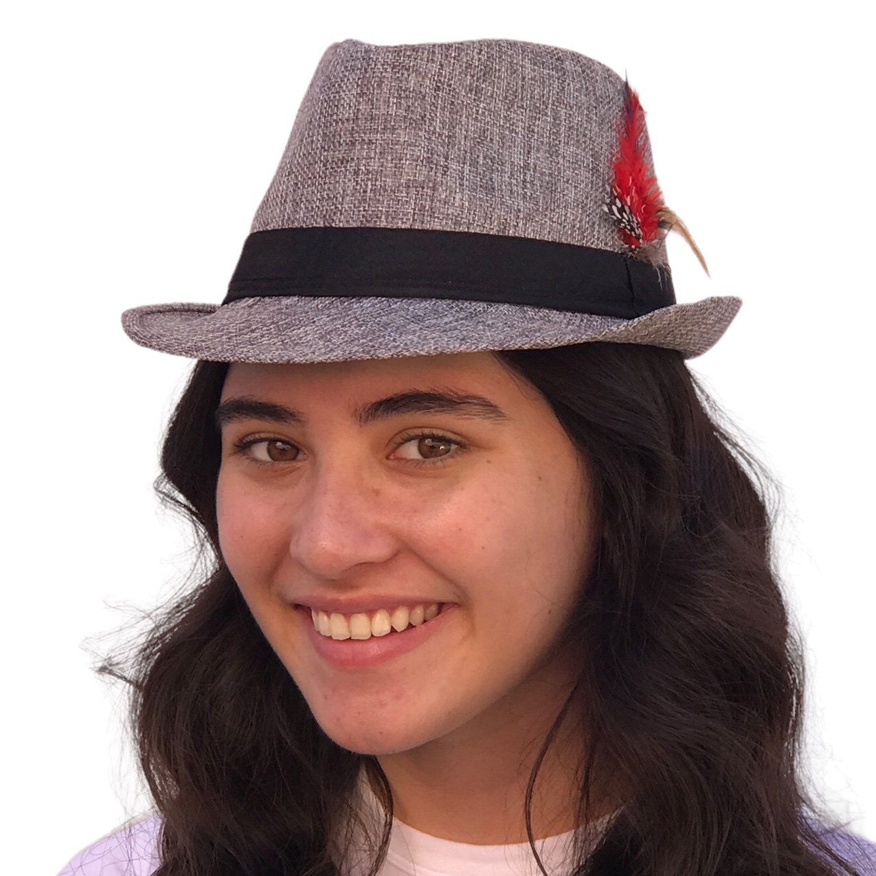 Fedora Hat with Feathers Gatsby Holiday Octoberfest Bavarian Alpine Trilby...-image