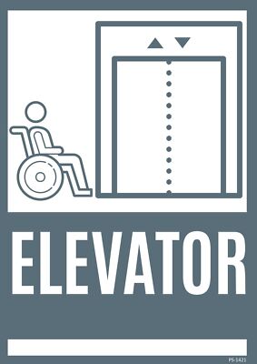 Elevator | Single-sided Parking Sign | 12''W x 18''H