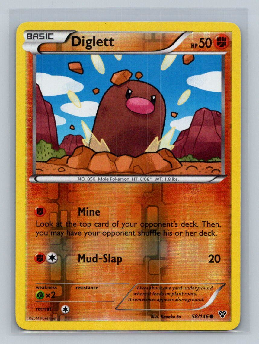 Diglett XY Base Set 58/146 Near Mint NM Reverse Holo | eBay