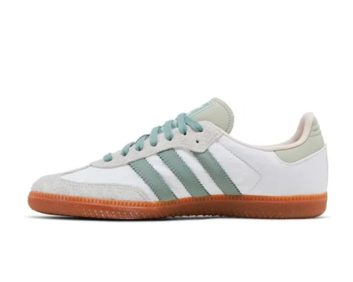 【ADIDAS】 ID0492 SAMBA OG W NEW Sz 8 Women's Adidas Samba OG White/ Silver Green Casual