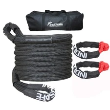 1" x 30' Kinetic Energy Recovery Rope Tow Strap Heavy Duty Snatch Rope W/Shackle