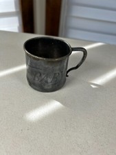 Vintage Oneida Community Silver Plated Tudor Plate Baby Cup Engraved "Baby" RSB