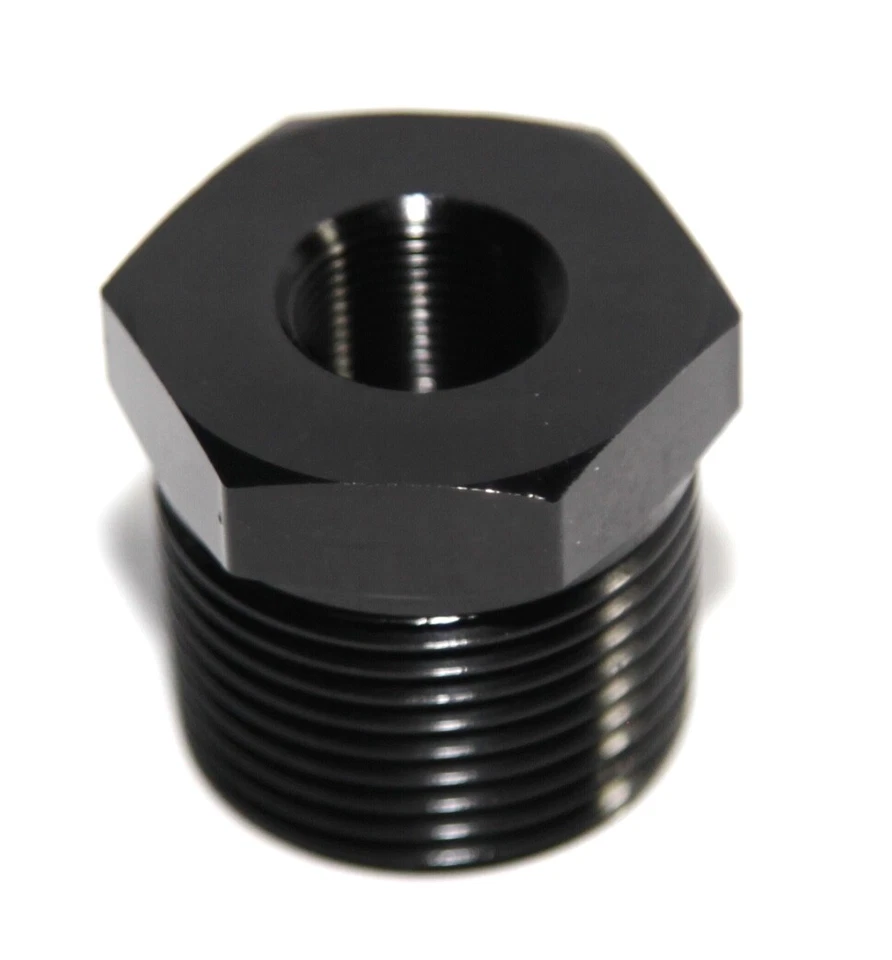 Adaptador reductor de manguera de filtro de aceite roscado automático 5 piezas negro 1/2-28 a 3/4 NPT Foto 4 de 4