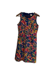 J. Crew Blue Floral Sleeveless Knee Length Dress Size 6 Spring Summer