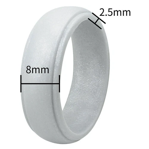 Schwarz Silikon Ring Gummi Ehering flexibel für Männer Training Männer Lifestyle - Bild 12 von 46