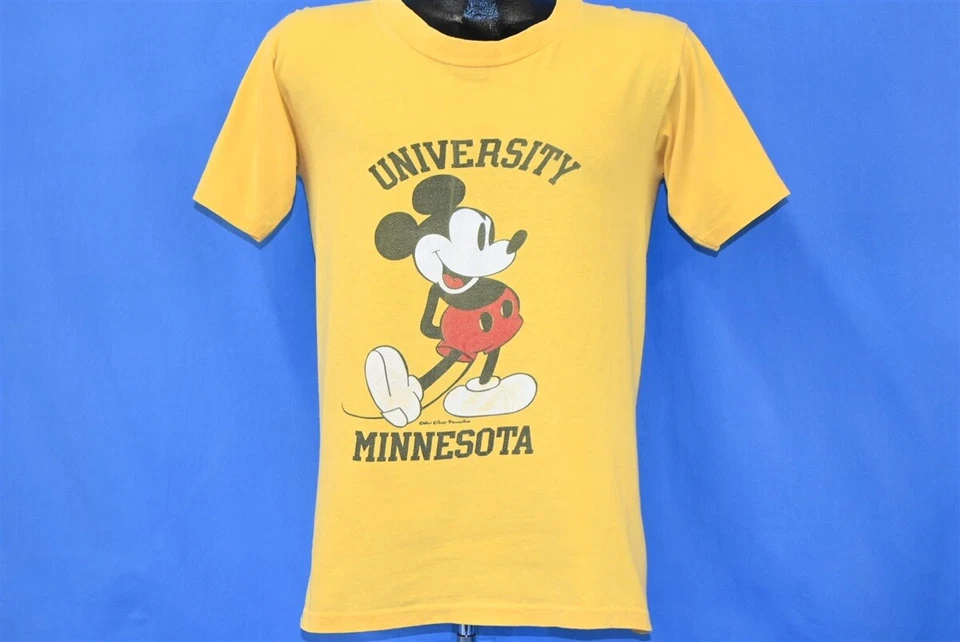 vtg 70s MINNESOTA GOLDEN GOPHERS DISNEY MICKEY MOUSE COLLEGE t-shirt MEDIUM M  - Image 2 of 4