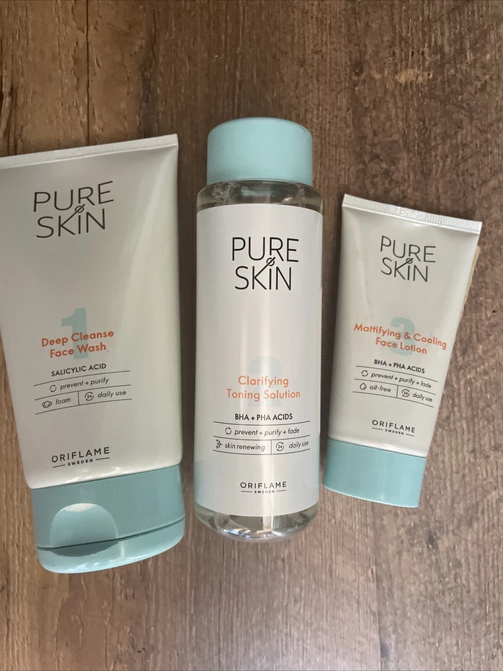 ORIFLAME 套装 纯皮肤 面部洗涤 + 美容 + 面部调色 全新 — 第 2/4 张图片