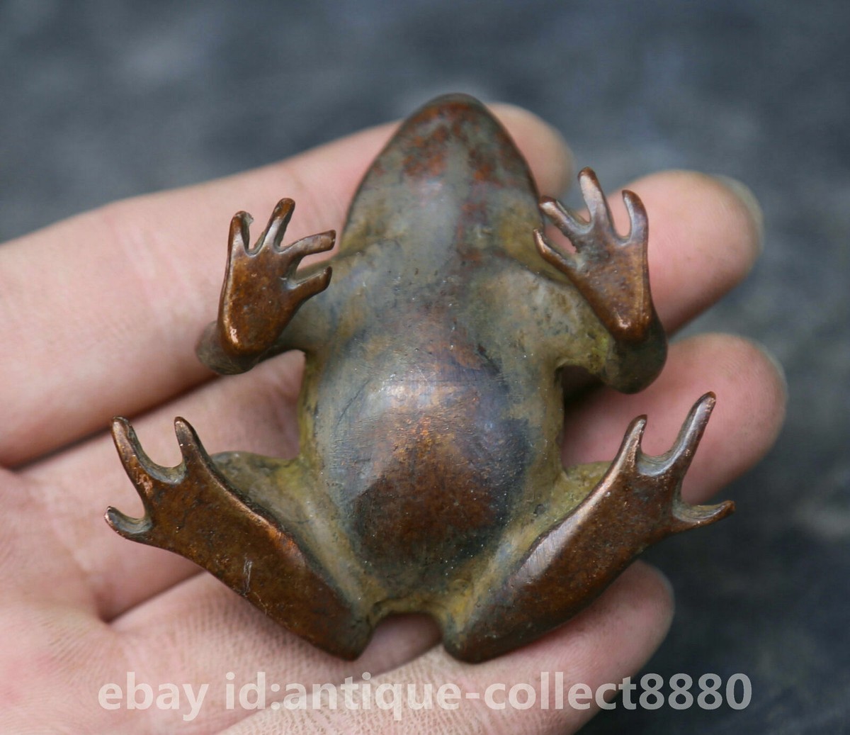 57MM/137G Collection Chinese Pure Bronze Animal Luck Frog Qingwa