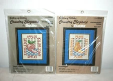VTG BUCILLA Country Elegance Chickenstitch'n Picture Fruits Cross Stitch Kit Lot