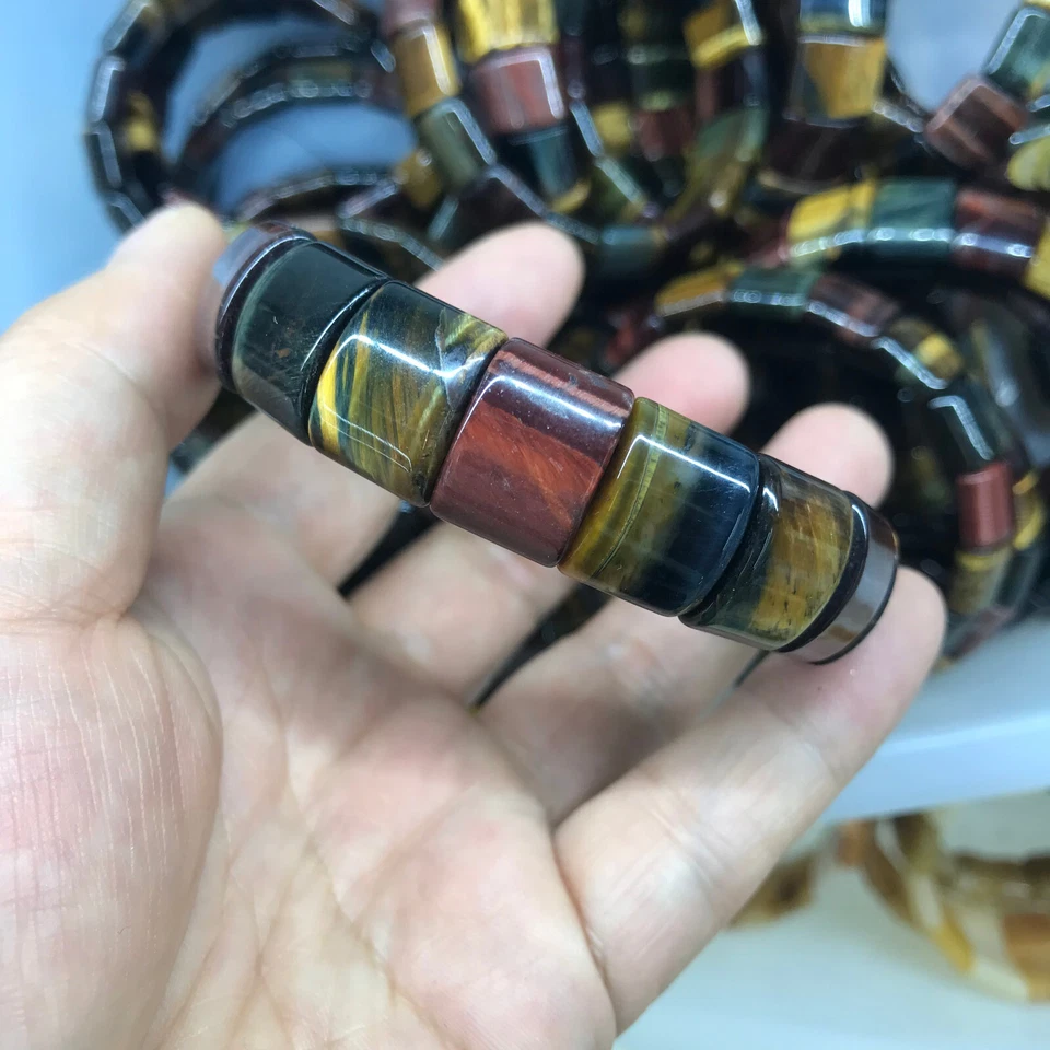 1 PIEZA Pulsera Elástica Cuarzo Piedra Ojo de Tigre Color Natural Regalo Reiki Suerte 01 Foto 3 de 4