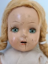 Creepy Scary Antique Sleepy Eye Composition Cloth Body Doll 1920-1930