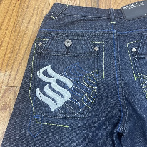 Rocawear Jeans Boys Size 10 Vintage Denim Pants Rap Y2K Heritage Youth Kid 24x22 - Picture 4 of 10