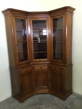 Antica libreria angolare tre porte in noce - epoca ‘800-RESTAURATA- no spediz.