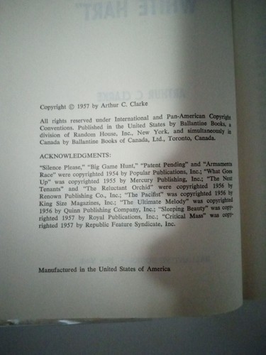 Tales From The "White Hart" by Arthur C. Clark - 1957 BCE Del Rey Hardcover - Picture 7 of 8