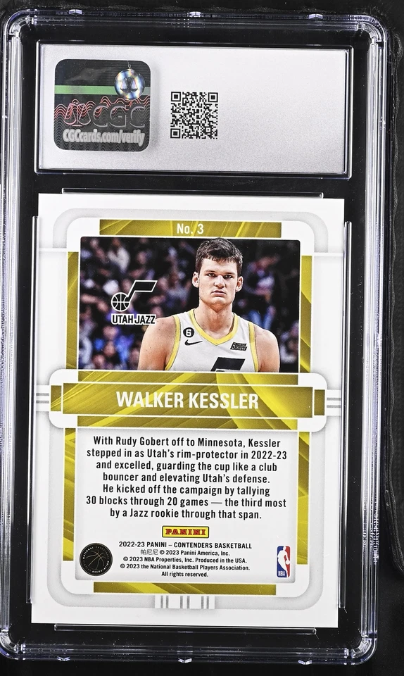 2022 Contenders Walker Kessler Rookie of the year cont. #3 CGC 10 - Image 2 of 2