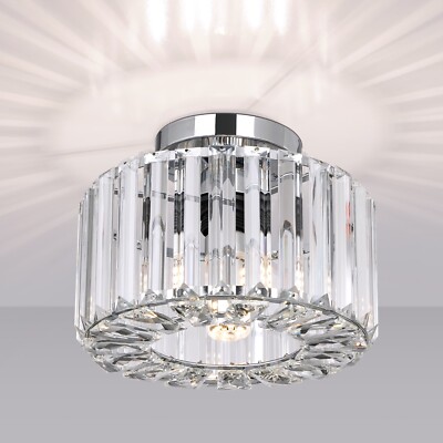 HAUSPRO Kristall Deckenleuchte Kronleuchter moderne Glasleuchten silber Beleuchtung NEU