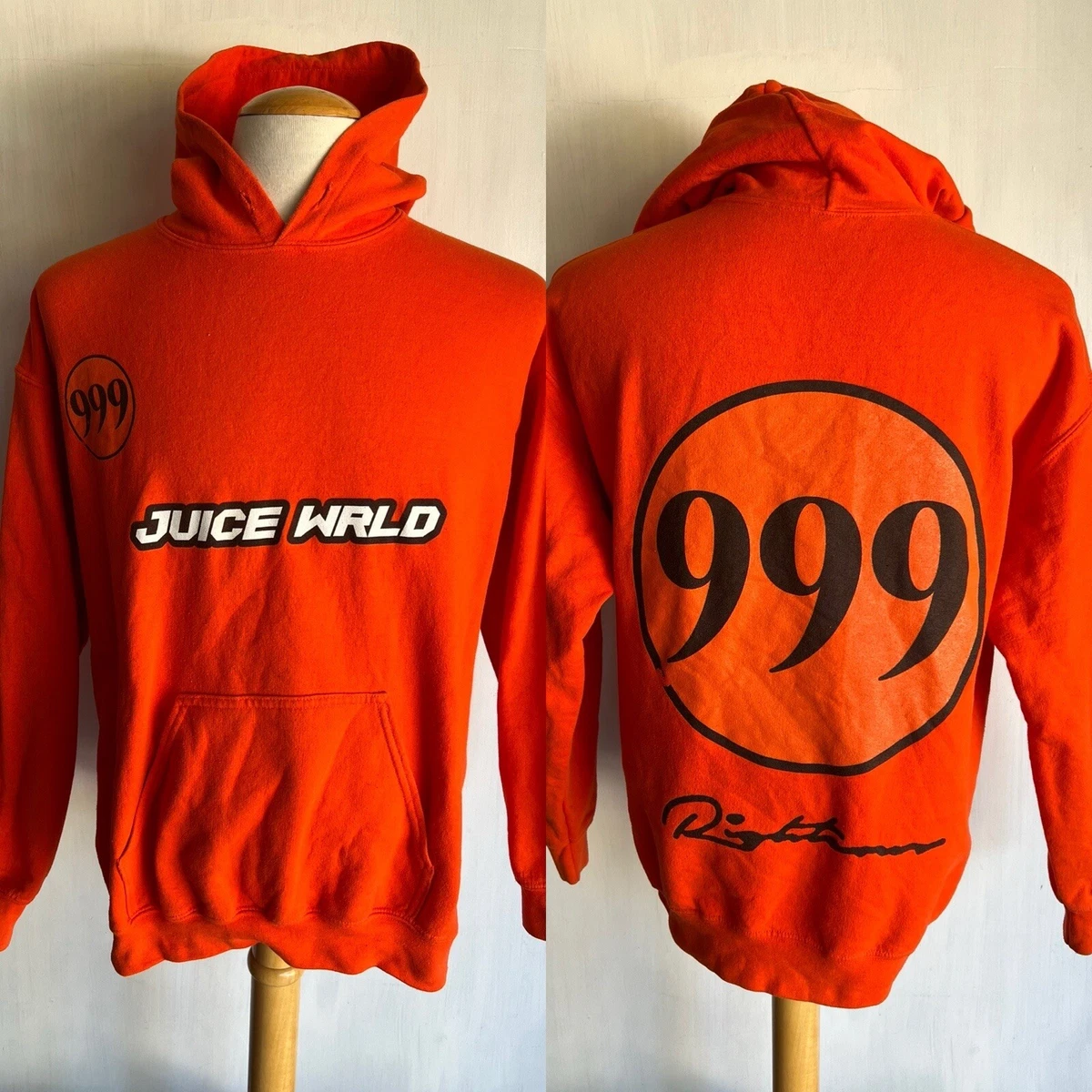 Juice WRLD 2021 Official 999 Club Righteous Orange Sweatshirt