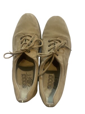 Ecco Soft Tan Suede Sneakers Women's Size 39 8-8.5 or Mens 7 