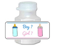 30 Gender Reveal Boy or Girl Pink and Blue Baby Shower Bubble Labels Stickers