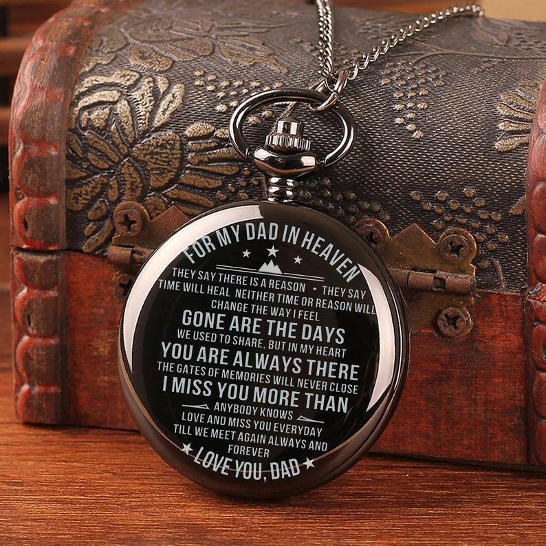 Engraved pocket watch for cheap dad