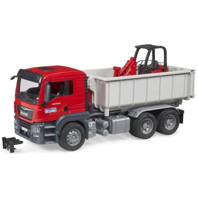 BRUDER 03767 MAN TGS LKW mit Abrollcontainer und Schäffer Hoflader 2630