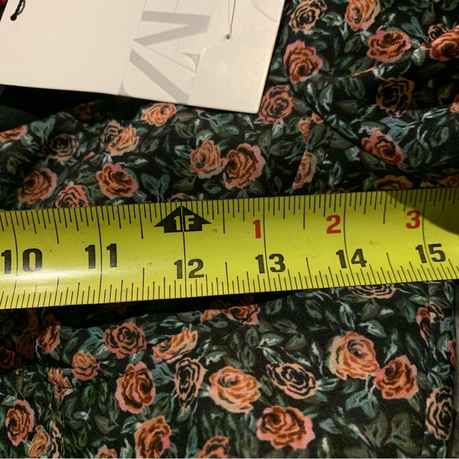 Zara Black and Coral Pink Green Floral Corset Bustier Crop Top Size Small thumbnail 4