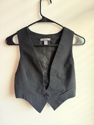 Poetry Women s Vest Black Size 9 - Dress Shirt Button Up