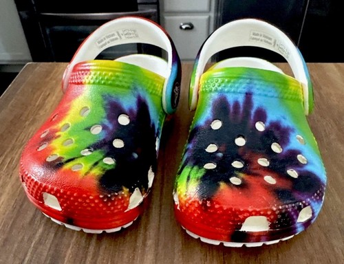 Crocs Classic Tie Dye Clogs / Sandals Toddlers Multicolor Slingback - C4 NWOT - Picture 3 of 6