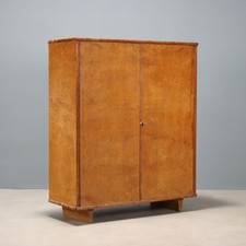 Vintage Cabinet Walnut Burl Veneer Design Italy 1950s Original