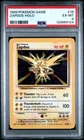 1999 POKEMON BASE SET UNLIMITED #16 ZAPDOS-HOLO PSA 6