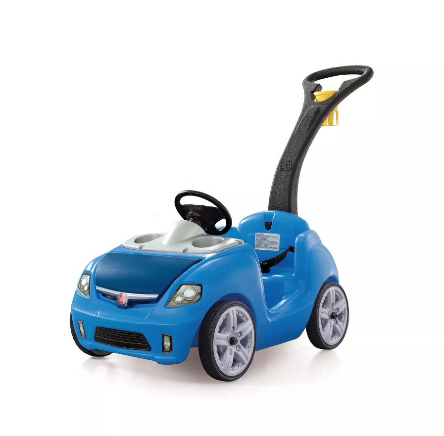 Step2 Whisper Ride II Kids Blue Push Car and Ride on Toy for Toddlers