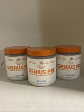 3x The Genius Brand Pre Workout Powerhouse, Blue Rasberry, 11.35 oz 06/26