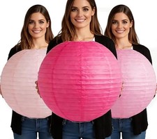 10Pcs 16 Inch Jumbo Paper Lanterns for Home Decor, Restaurant, Pink Series