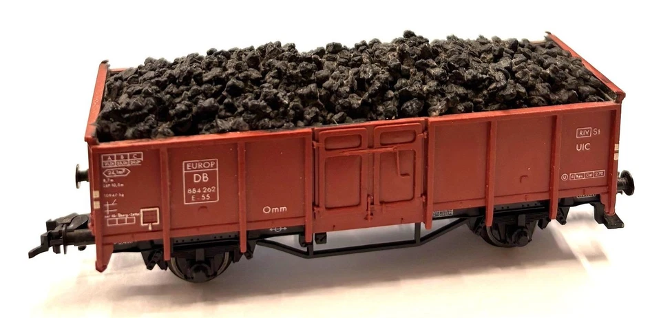 Fleischmann H0 5205 Offener Güterwagen  der DB Kohleladung / gebraucht Z2 o OVP