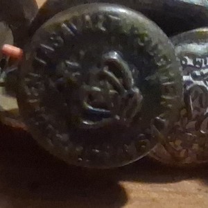 Vintage Brown Metal Round Sewing Buttons Lot with Embossed Design