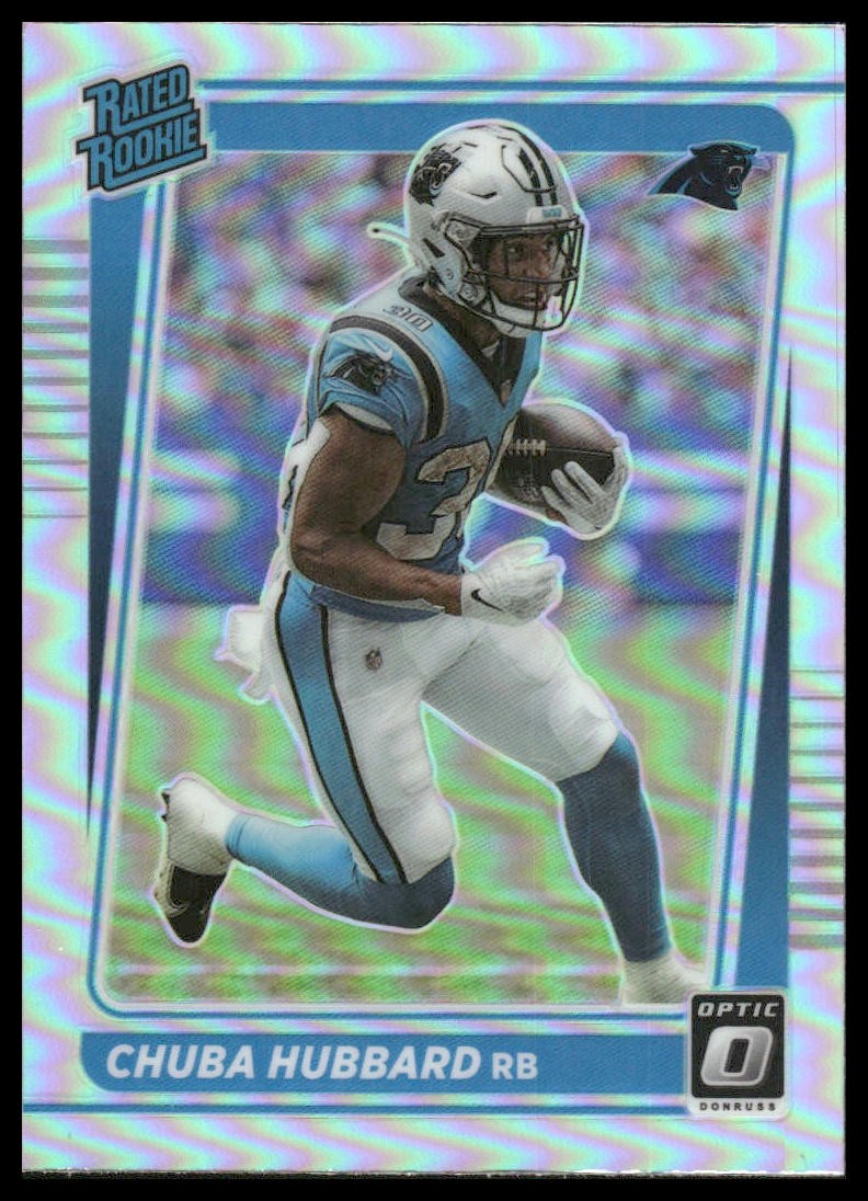 2021 Donruss Optic #225 Chuba Hubbard RC Rookie Holo Carolina Panthers