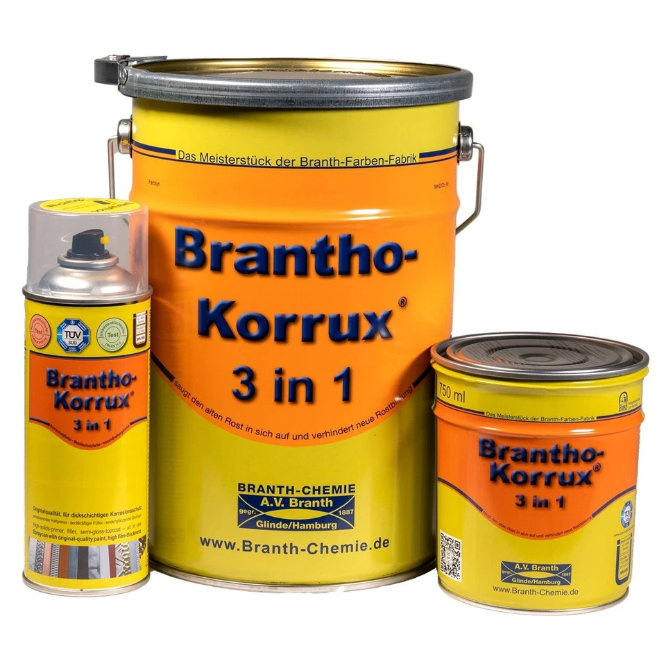 Brantho Korrux 3 in1 400ml 750ml 5l Rostschutzfarbe Korrosionsschutz RAL wählbar - Bild 2 von 4