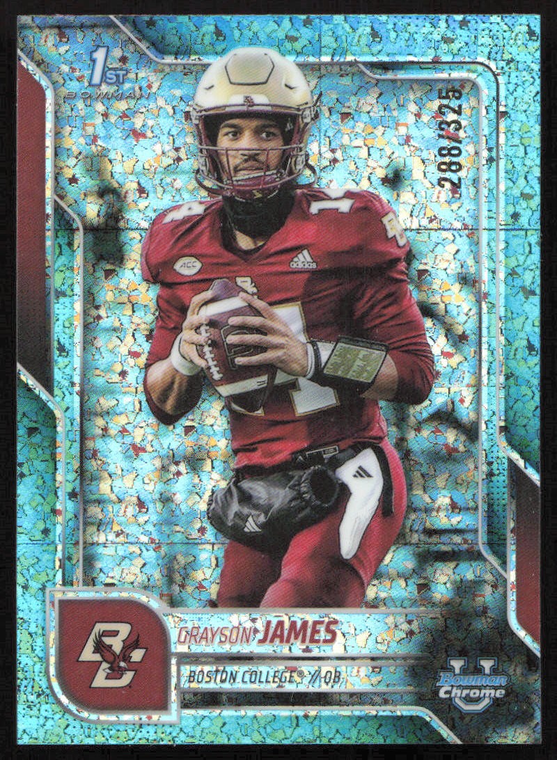2025 Bowman Chrome - Grayson James #75 - Aqua Mini-Diamond /325 - Boston College