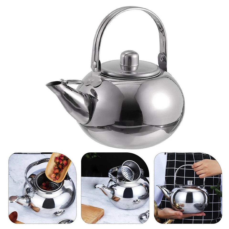 Bollitore per acqua Teiera in acciaio inossidabile con manico Filtro Teiera da - Immagine 2 di 4