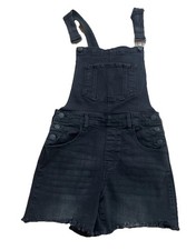 Cest Toi Black Label Denim Distressed Overall Bib Shorts Women  s Medium Y2K