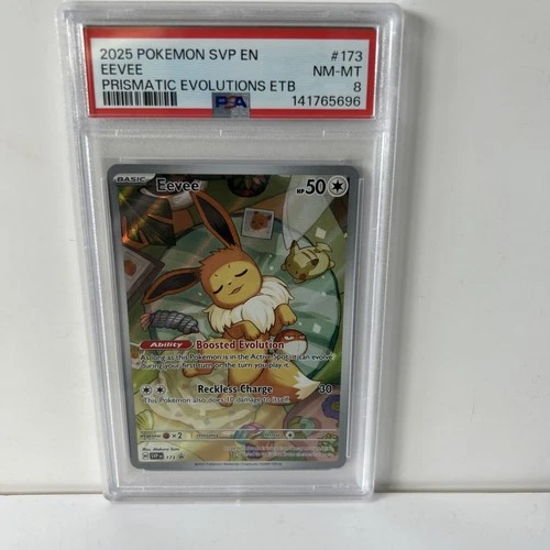 2025 POKEMON SVP EN-SV BLACK STAR PROMO #173 EEVEE PSA 8