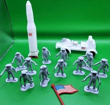 Vintage Astronauts Shuttle Rocket Rover American Flag Figures Space NASA Toys