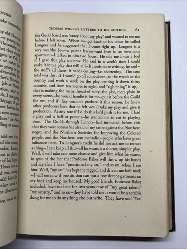 Thomas Wolfe's Letters to his Mother Julia Elizabeth Wolfe (1944, Hardcover) - Picture 10 of 12