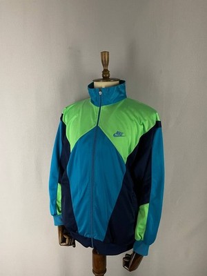 Nike Mens Track Jacket Green Blue Long Sleeve Windbreaker Gym Training Top