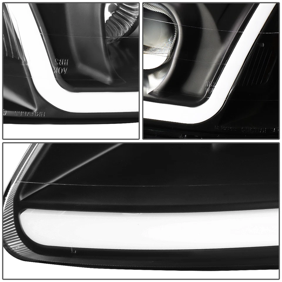 [LED DRL]FOR 99-00 HONDA CIVIC BLACK HOUSING AMBER CORNER PROJECTOR HEADLIGHTS - Image 4 of 4