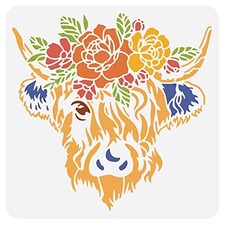Plastic Painting Template, Animal Drawing Stencils for Art Highland Cow