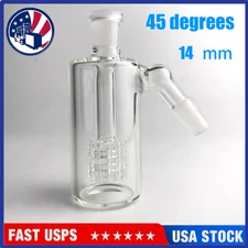 New 45 Degree Glass Water Bong 45 ° Thick Pyrex Bubbler 14mm Glass Ash Catcher