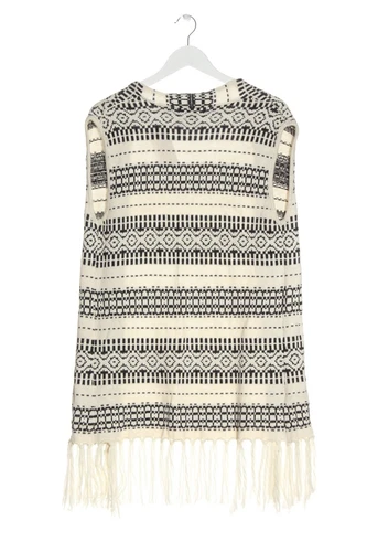H&M L.O.G.G. Chaleco con flecos Mujeres Talla EU 36 blanco puro-negro - Imagen 4 de 5